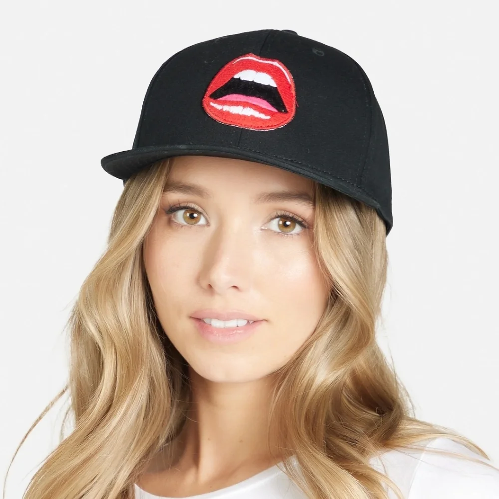 Lauren Moshi Bay Red Open Lip hat